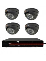 4 Channel CCTV Security System Kit 5MP. 4 Dome Grey Cameras Plug and Play