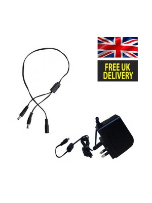 12v 2amp Power Supply with 2 Way Splitter
