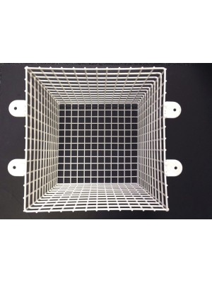White Steel Mesh Cage 12 inch Square Protect CCTV Camera External PIR Flood Ligh