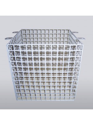 White Steel Mesh Cage 12 inch Square Protect CCTV Camera External PIR Flood Ligh