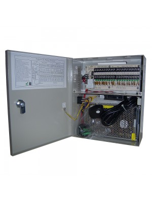 12V 20amp DC 18 Way Boxed Power Supply (battery backup option)