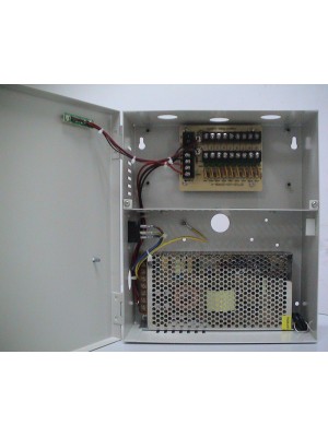 12v 10amp DC 9 Way Boxed Power Supply (battery back up option)